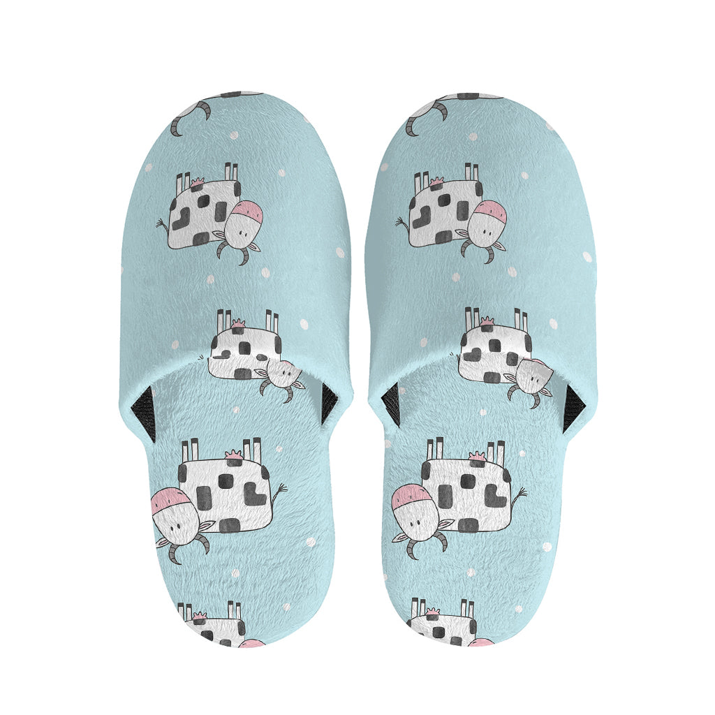 Doodle Cow Pattern Print Slippers