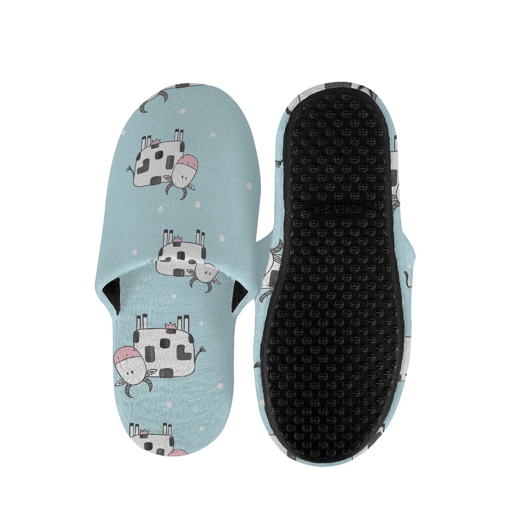Doodle Cow Pattern Print Slippers