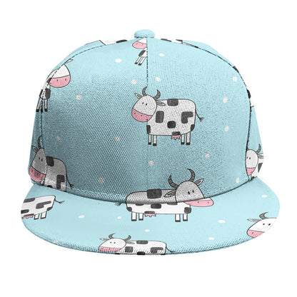 Doodle Cow Pattern Print Snapback Cap