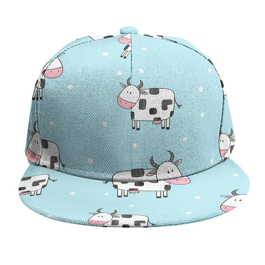 Doodle Cow Pattern Print Snapback Cap