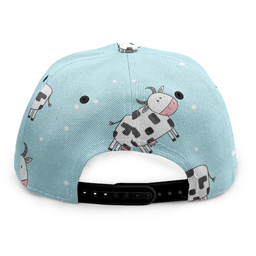 Doodle Cow Pattern Print Snapback Cap