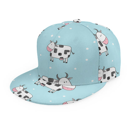 Doodle Cow Pattern Print Snapback Cap