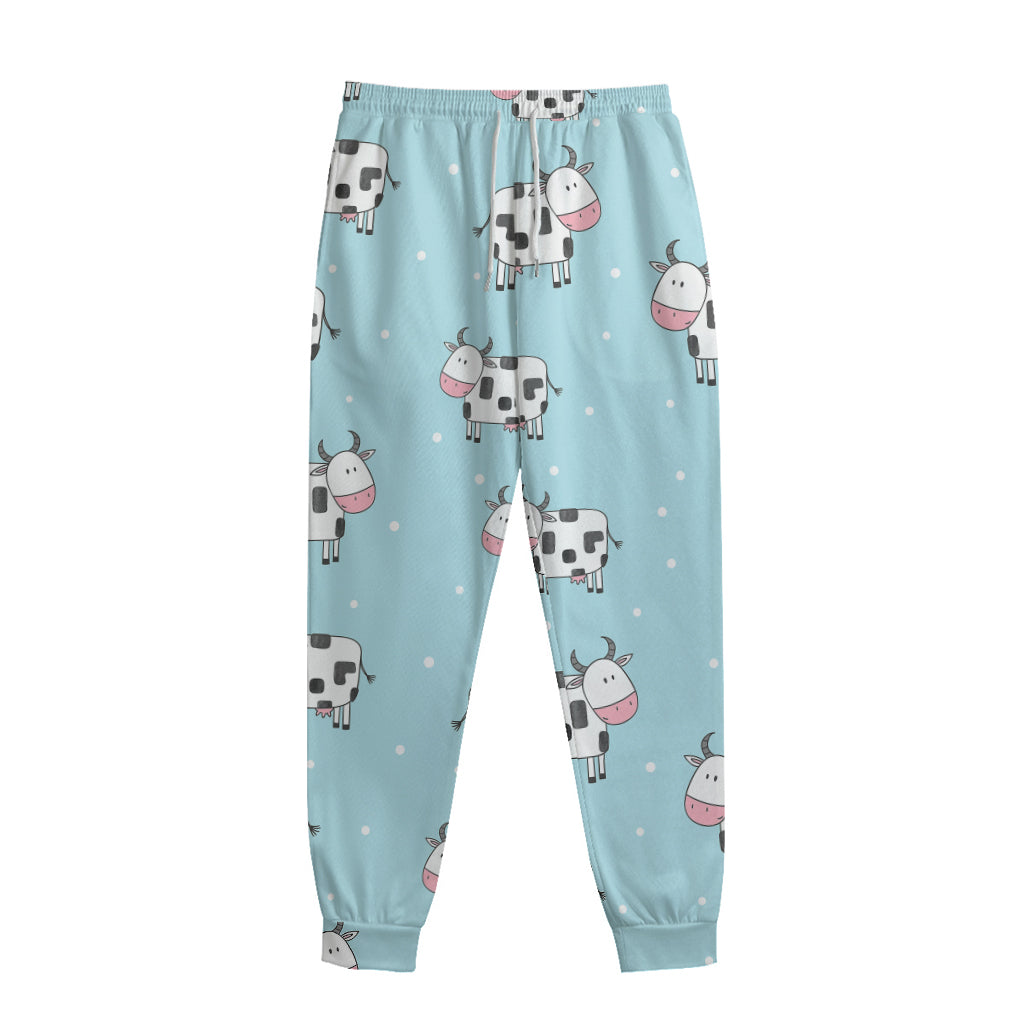 Doodle Cow Pattern Print Sweatpants