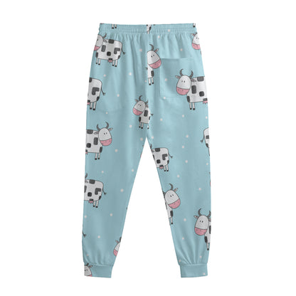 Doodle Cow Pattern Print Sweatpants