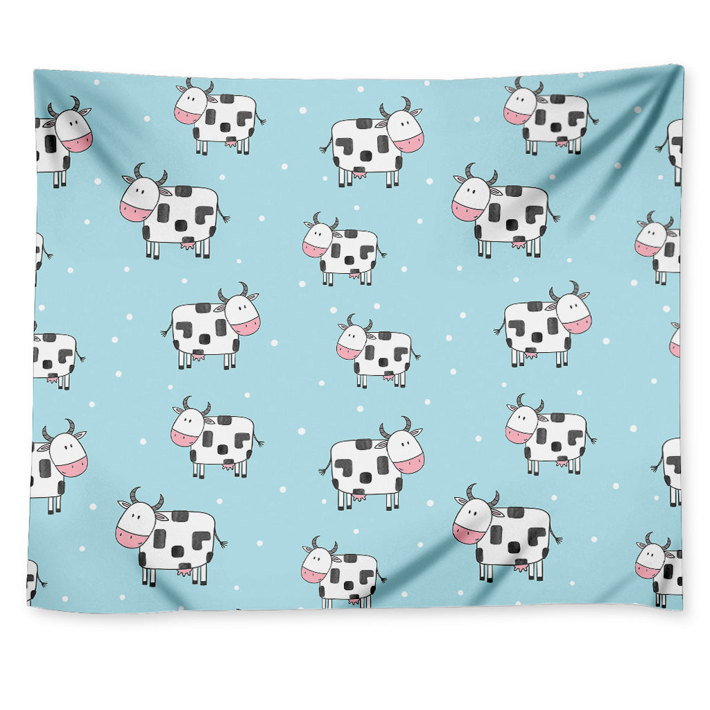 Doodle Cow Pattern Print Tapestry