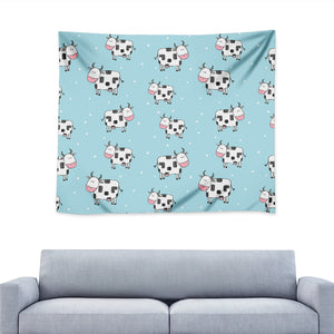 Doodle Cow Pattern Print Tapestry