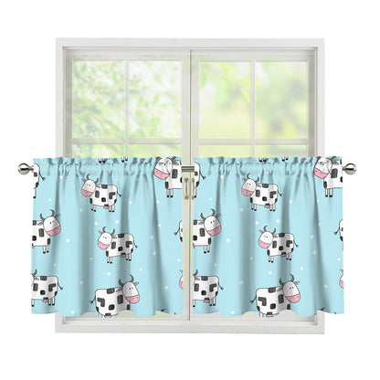Doodle Cow Pattern Print Tier Curtains