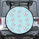 Doodle Cow Pattern Print Tire Cover