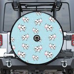 Doodle Cow Pattern Print Tire Cover With Camera Hole