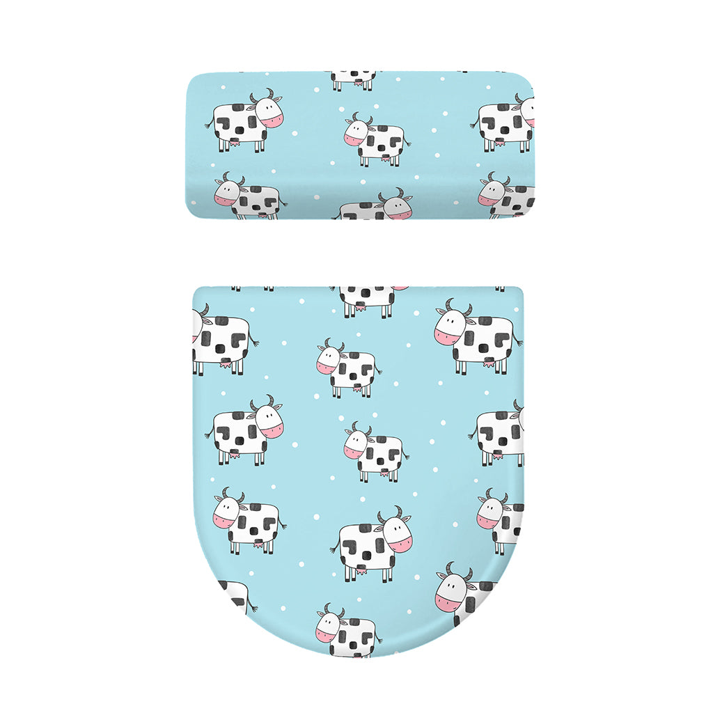 Doodle Cow Pattern Print Toilet Lid And Tank Cover Set