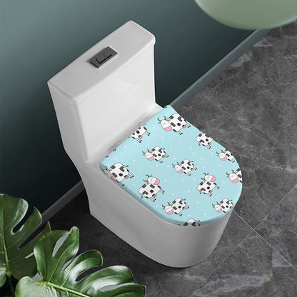 Doodle Cow Pattern Print Toilet Lid Cover