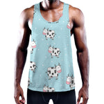 Doodle Cow Pattern Print Training Tank Top