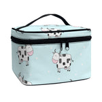 Doodle Cow Pattern Print Travel Makeup Bag