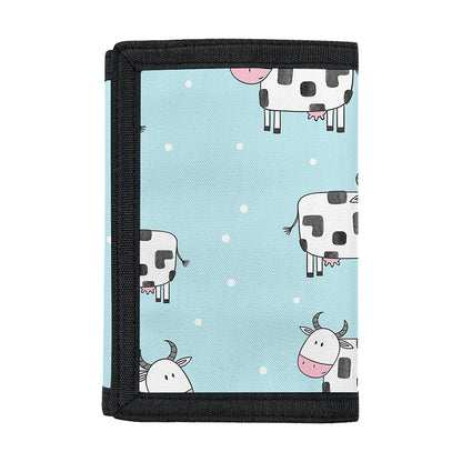 Doodle Cow Pattern Print Trifold Wallet