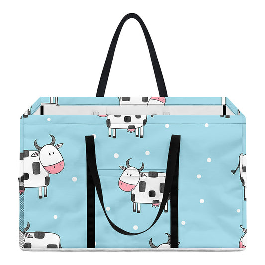 Doodle Cow Pattern Print Utility Tote Bag