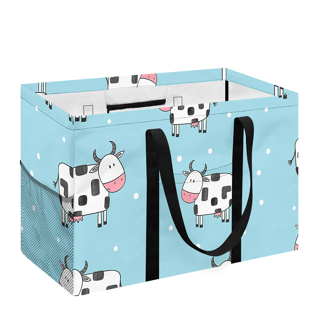 Doodle Cow Pattern Print Utility Tote Bag