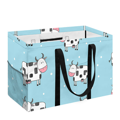 Doodle Cow Pattern Print Utility Tote Bag