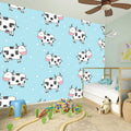 Doodle Cow Pattern Print Wall Sticker