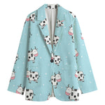 Doodle Cow Pattern Print Women's Blazer