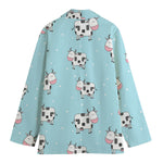 Doodle Cow Pattern Print Women's Blazer