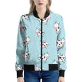 Doodle Cow Pattern Print Women's Bomber Jacket