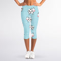 Doodle Cow Pattern Print Women's Capri Leggings