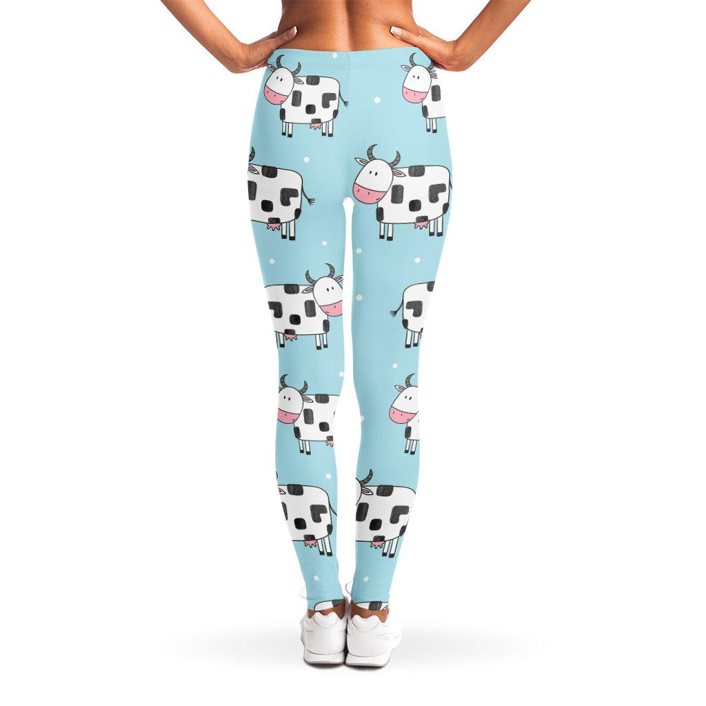 Doodle Cow Pattern Print Women's Leggings