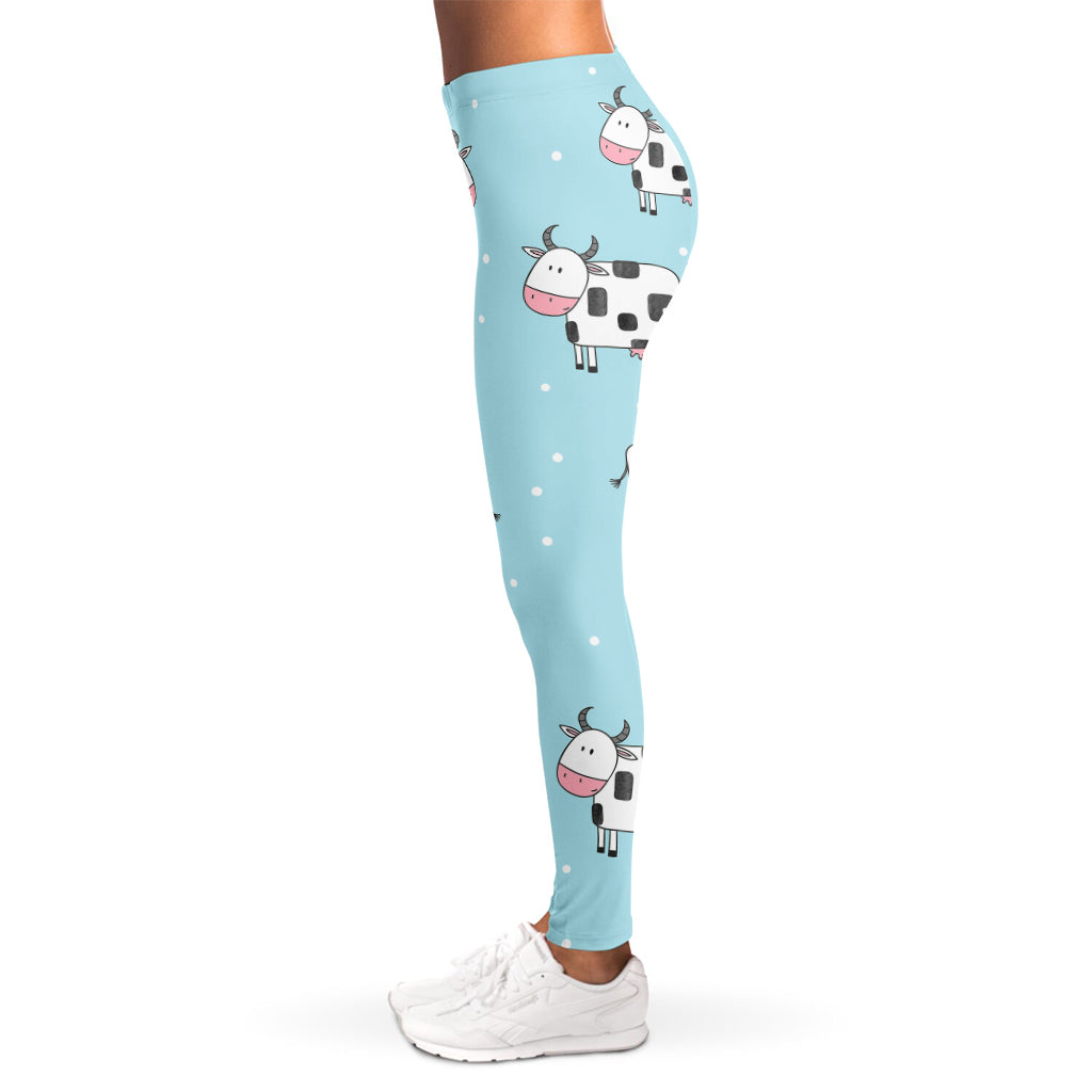 Doodle Cow Pattern Print Women's Leggings