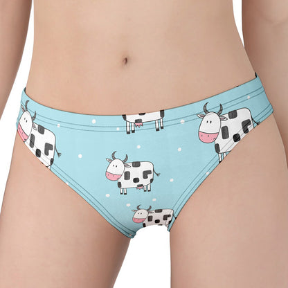 Doodle Cow Pattern Print Women's Panties