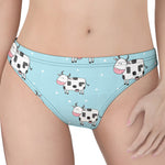 Doodle Cow Pattern Print Women's Thong