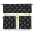 Doodle Crown Pattern Print 3 Piece Kitchen Curtains