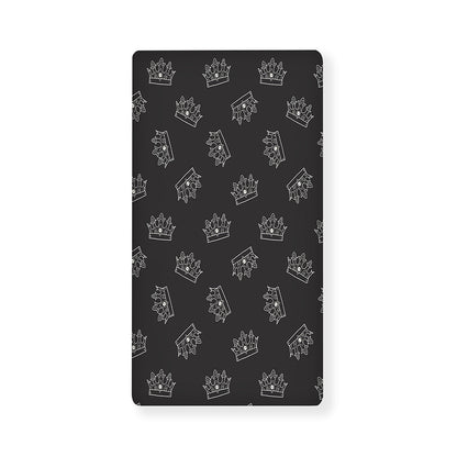 Doodle Crown Pattern Print Baby Crib Sheet