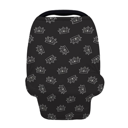 Doodle Crown Pattern Print Baby Seat Cover