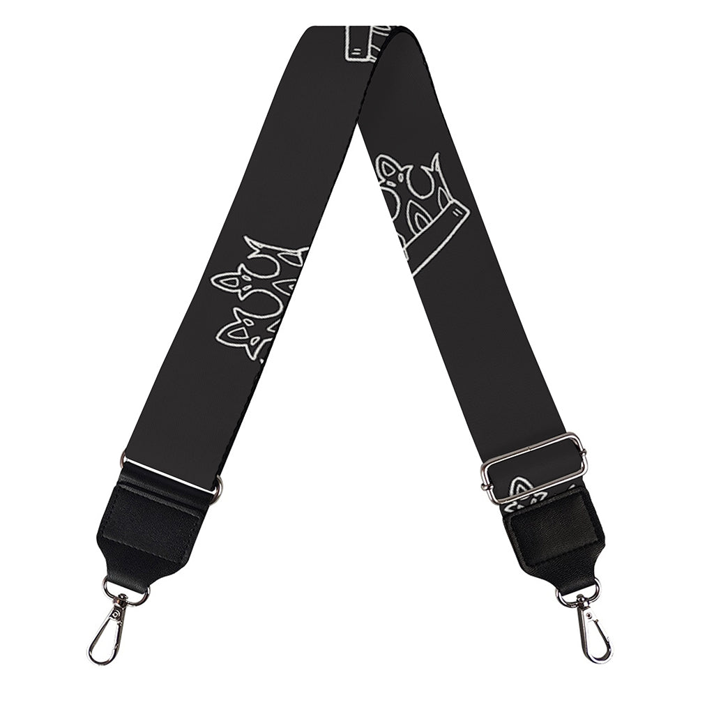 Doodle Crown Pattern Print Bag Strap
