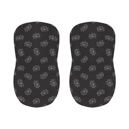 Doodle Crown Pattern Print Bar Stool Covers