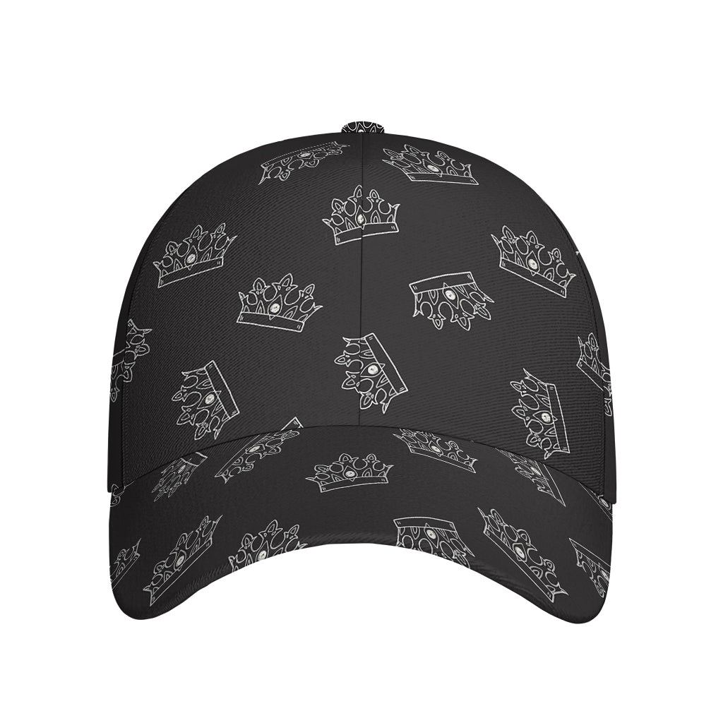 Doodle Crown Pattern Print Baseball Cap