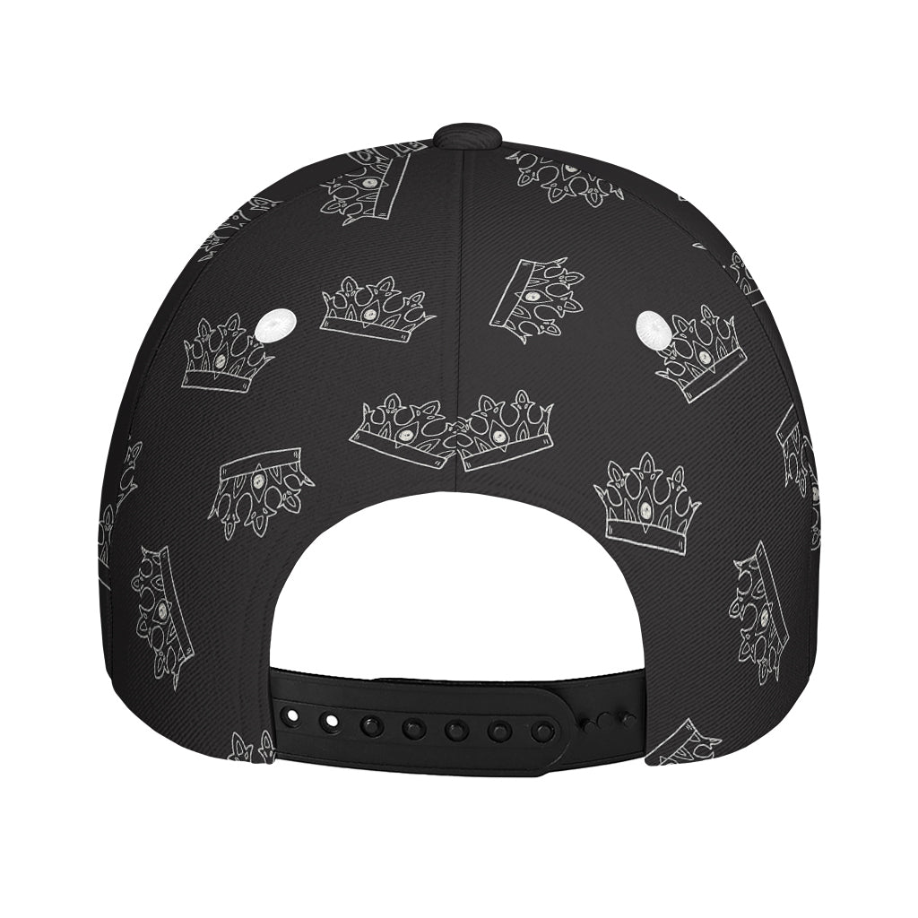 Doodle Crown Pattern Print Baseball Cap
