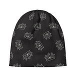 Doodle Crown Pattern Print Beanie