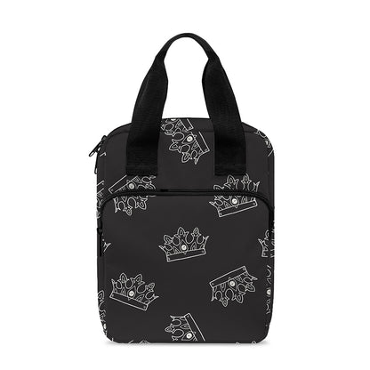 Doodle Crown Pattern Print Bible Tote Bag