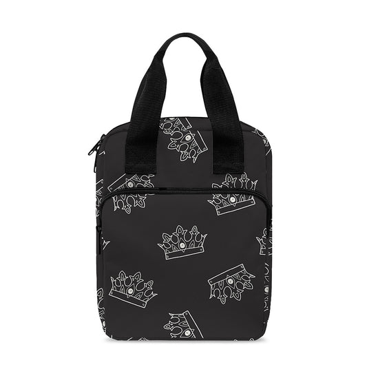 Doodle Crown Pattern Print Bible Tote Bag