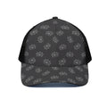 Doodle Crown Pattern Print Black Mesh Trucker Hat