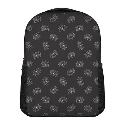 Doodle Crown Pattern Print Casual Backpack