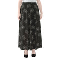 Doodle Crown Pattern Print Chiffon Maxi Skirt