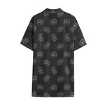 Doodle Crown Pattern Print Cotton Hawaiian Shirt