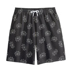 Doodle Crown Pattern Print Cotton Shorts