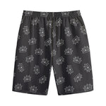 Doodle Crown Pattern Print Cotton Shorts