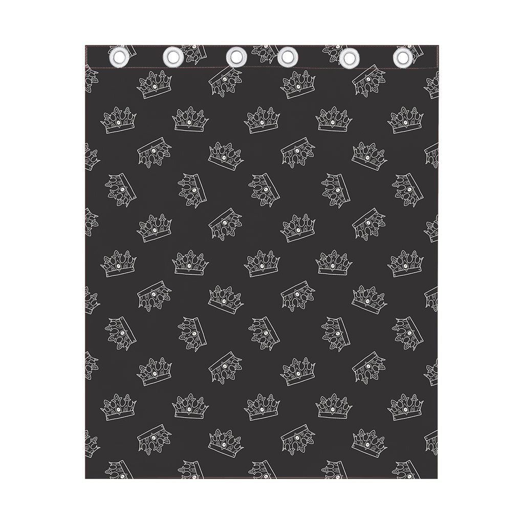 Doodle Crown Pattern Print Curtain
