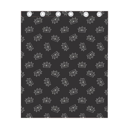 Doodle Crown Pattern Print Curtain