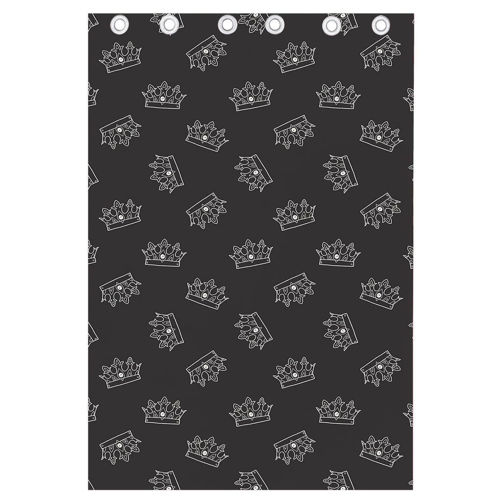 Doodle Crown Pattern Print Curtain
