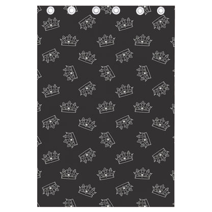 Doodle Crown Pattern Print Curtain